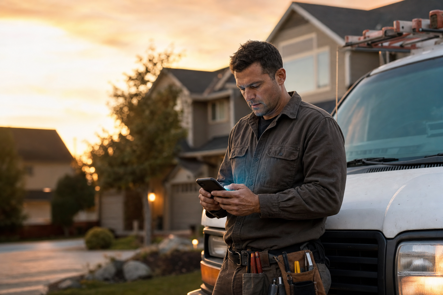 Contractor on the job site -- Contractor Command OS